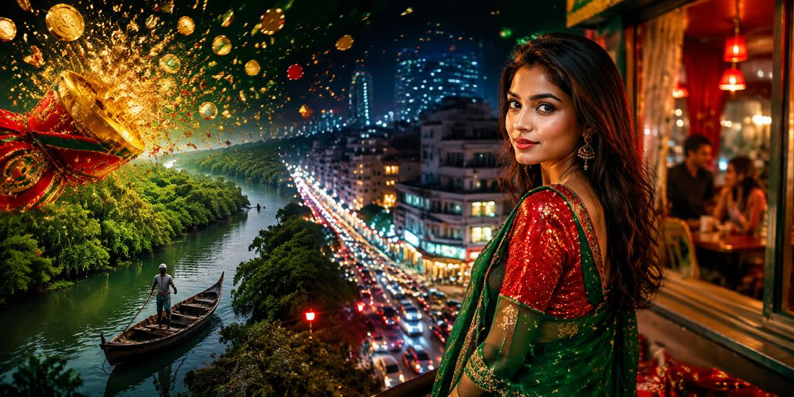 ঢাকায় লাল-সবুজ পরিবেশে স্পোর্টস বেটিং উপভোগ করছেন একজন ব্যবহারকারী